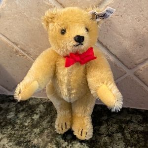 Vintage Steiff 7” Honey Color Mohair Bear No. 0163/19, made in Western Germany